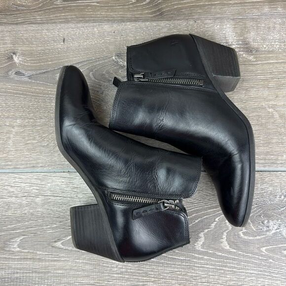 Frye Judith Double Zip Black Leather Women’s Sz 8M Heeled Ankle Boots - Picture 10 of 10